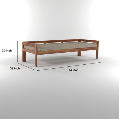 Tivra Solid Sheesham Wood Diwan Bed (Honey Finish )