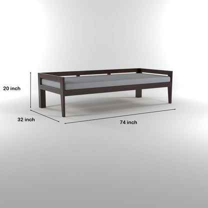 Tivra Solid Sheesham Wood Diwan Bed (Walnut Finish )