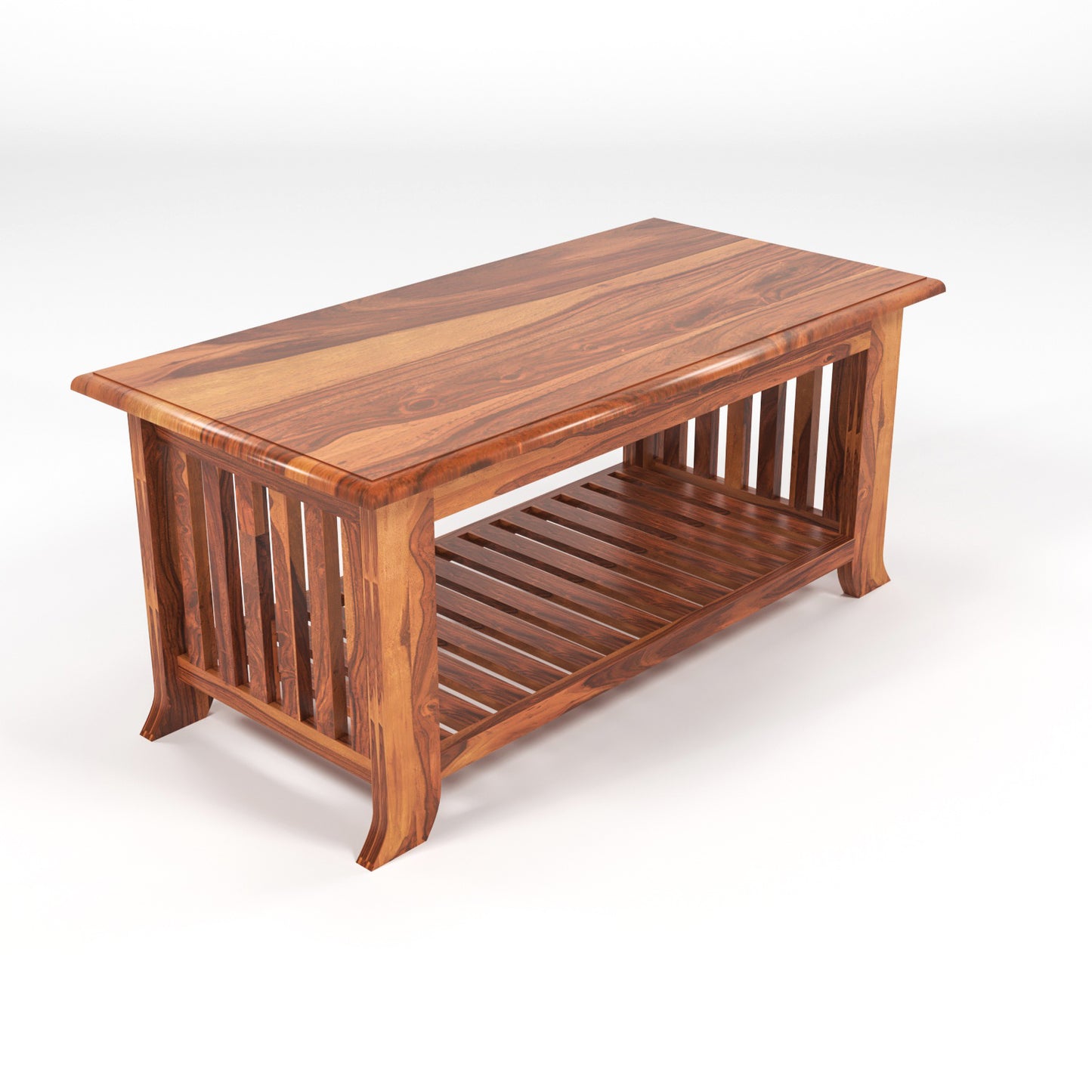Tivorn Solid Sheesham Wood Coffee Table (Honey Finish)
