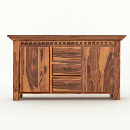 Pivra Solid Sheesham Wood Sideboard and Cabinets (Honey Finish)