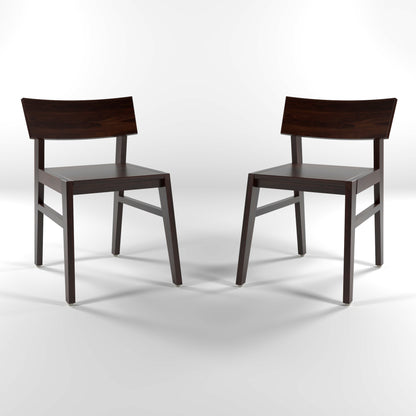 Torric Solid  Sheesham Wooden Two Dining Chair Set (Walnut Finish)