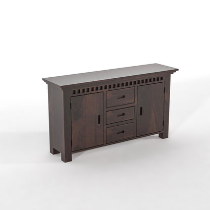 Pivra Solid Sheesham Wood Sideboard and Cabinets (Walnut Finish)