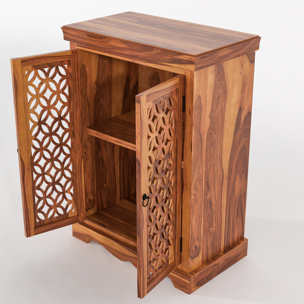 Pivra Solid Sheesham Wood Sideboard and Cabinets (Honey Finish)