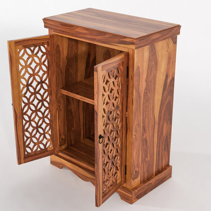 Pivra Solid Sheesham Wood Sideboard and Cabinets (Honey Finish)