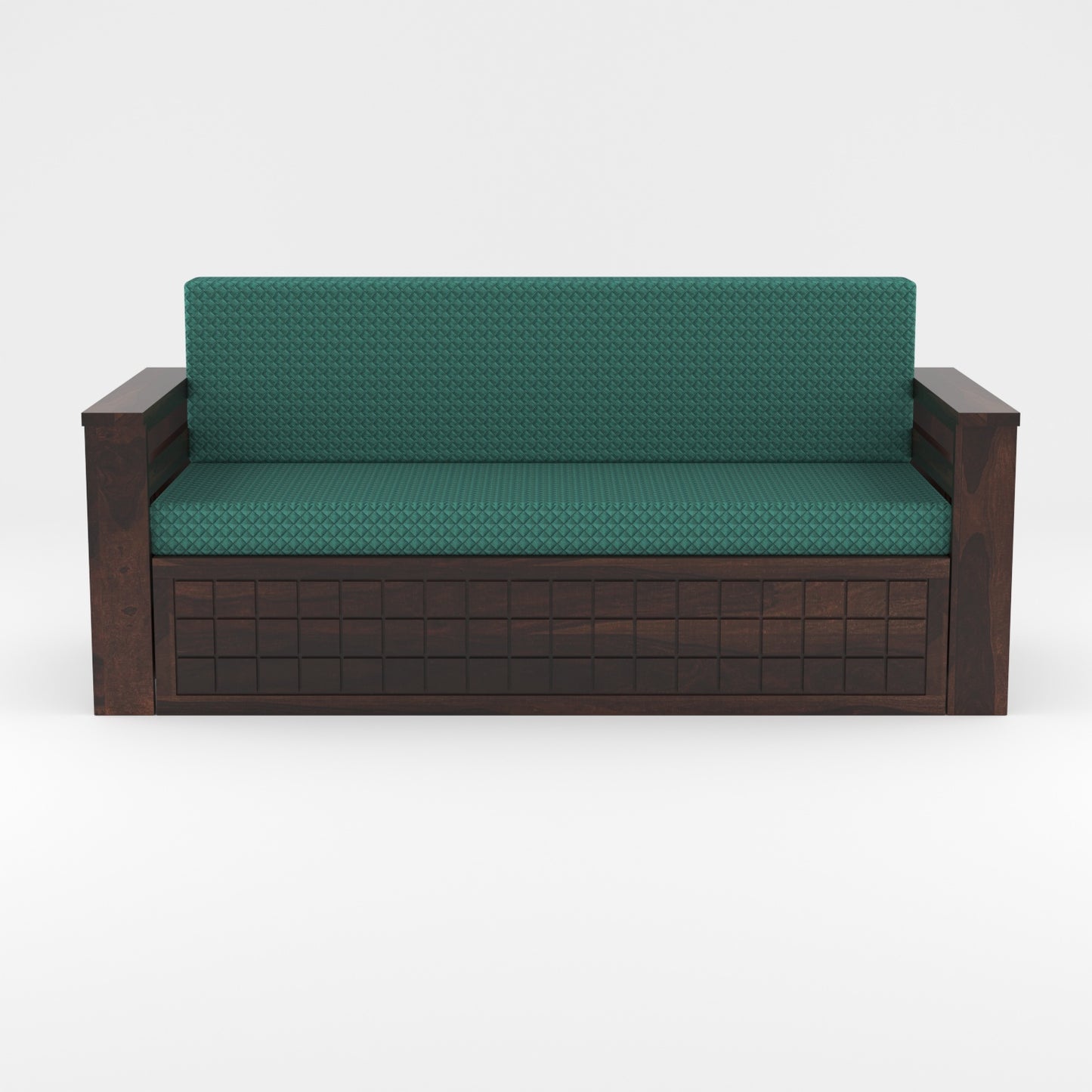 Fivrel Solid Sheesham Wooden 3 Seater Sofa Cum Bed (Walnut  Finish)