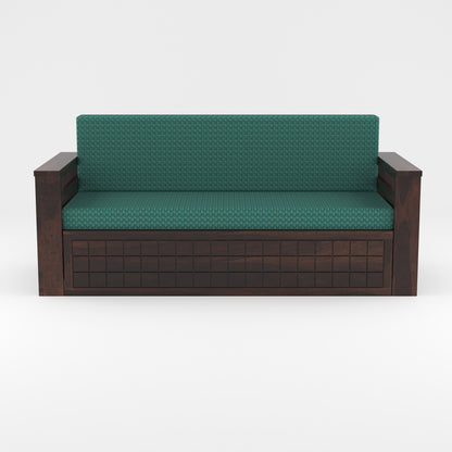 Fivrel Solid Sheesham Wooden 3 Seater Sofa Cum Bed (Walnut  Finish)