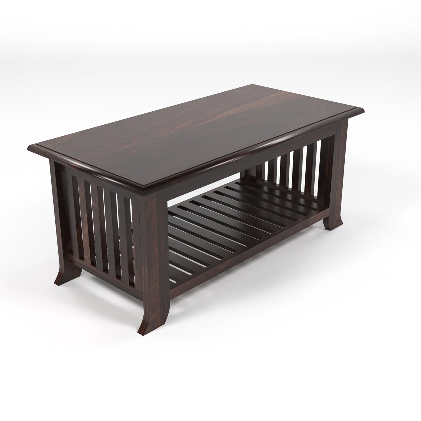 Tivorn Solid Sheesham Wood Coffee Table (Walnut Finish)