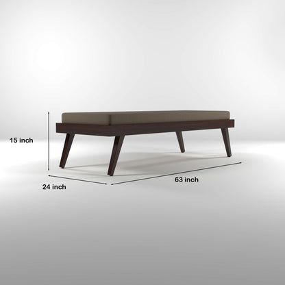 Lomric Solid Sheesham Wood Diwan Bed (Walnut Finish )