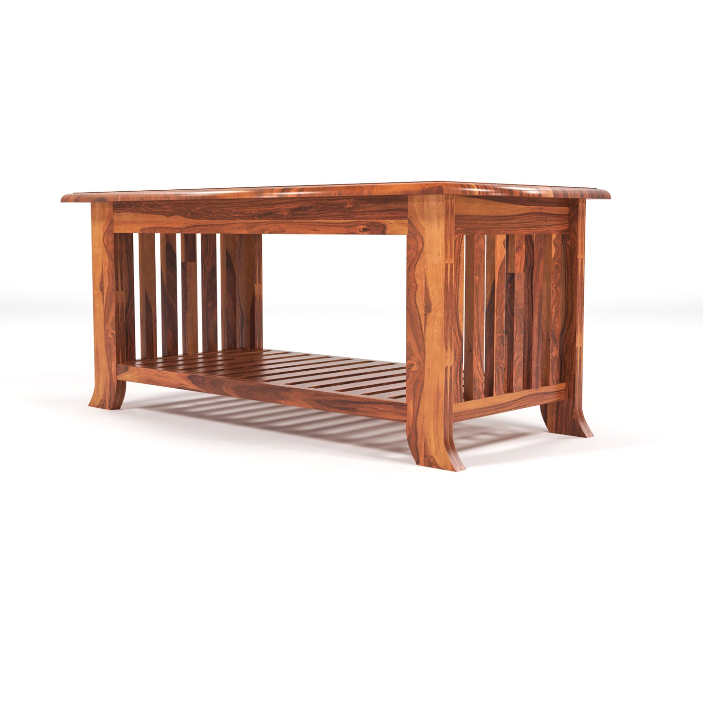Tivorn Solid Sheesham Wood Coffee Table (Honey Finish)