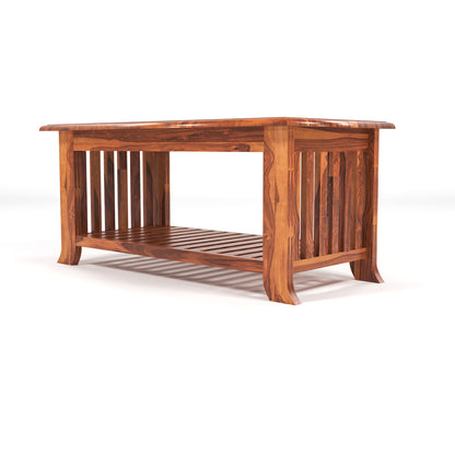 Tivorn Solid Sheesham Wood Coffee Table (Honey Finish)