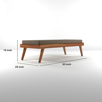 Lomric Solid Sheesham Wood Diwan Bed (Honey Finish )