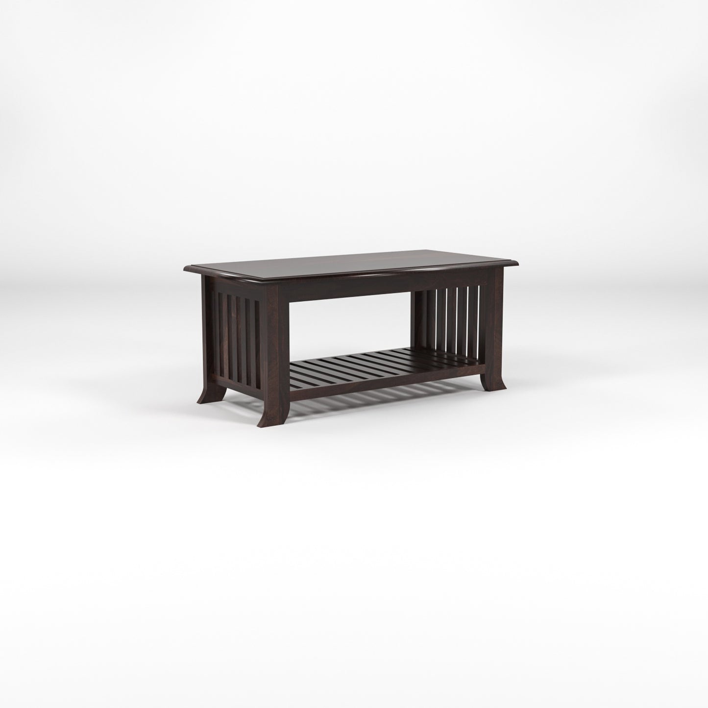 Tivorn Solid Sheesham Wood Coffee Table (Walnut Finish)