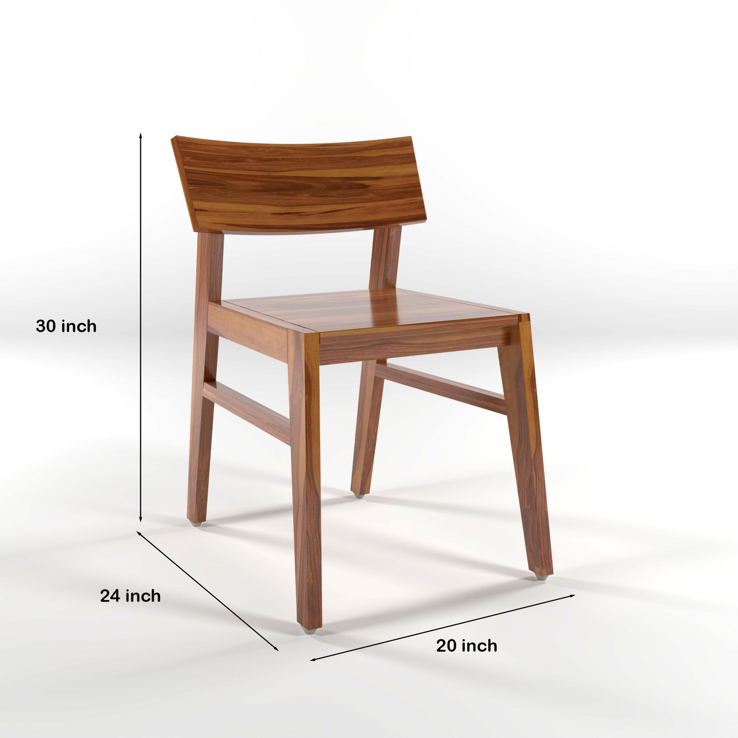 Torric Solid  Sheesham Wooden Two Dining Chair Set (Honey Finish)