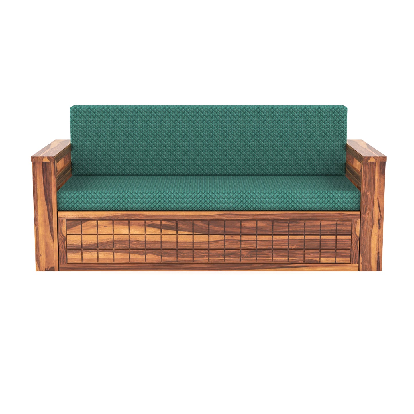 Fivrel Solid Sheesham Wooden 3 Seater Sofa Cum Bed (Honey Finish)