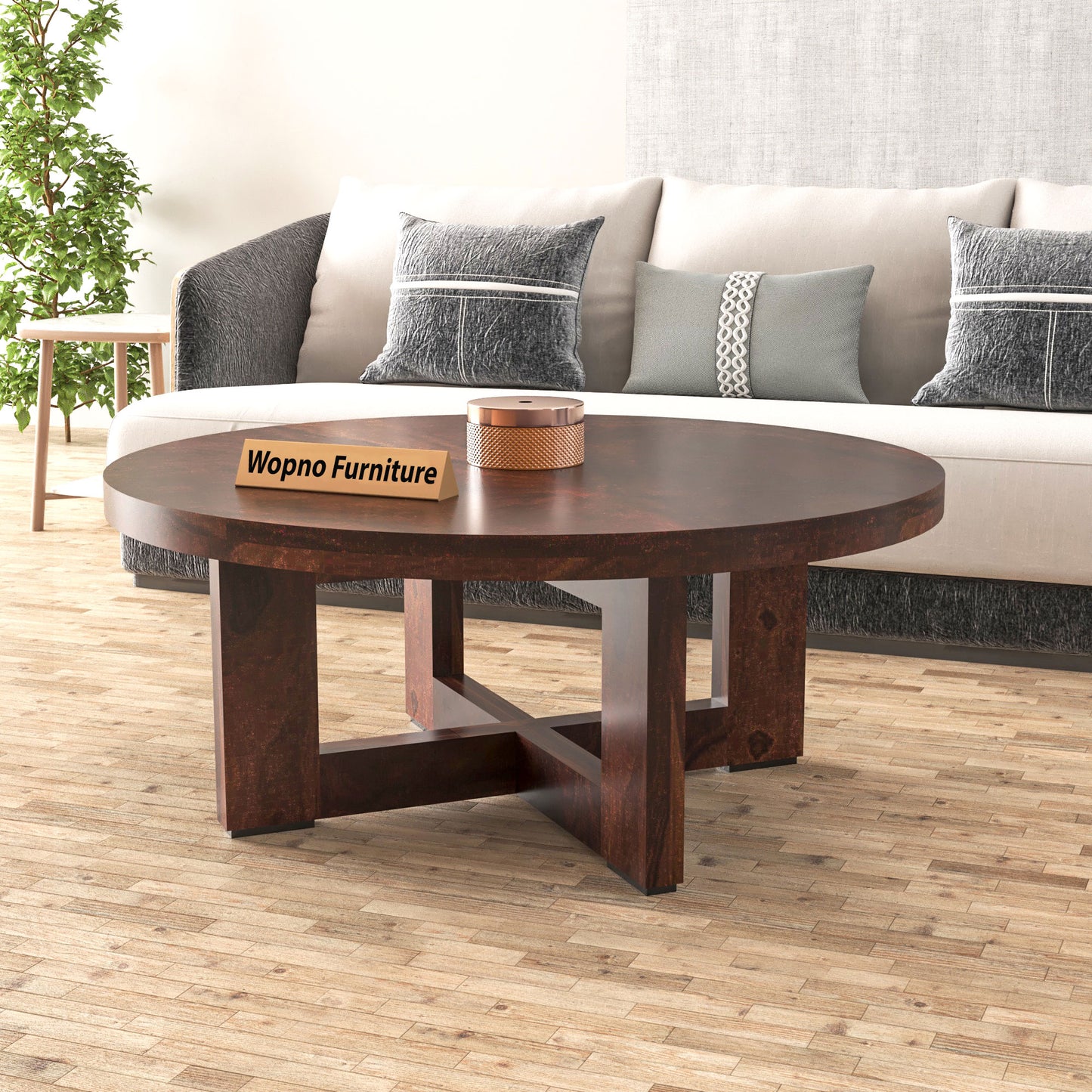 Arven Solid Sheesham Wood Coffee Table (Walnut  Finish) (Copy)