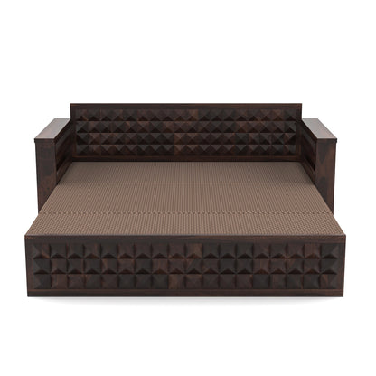 Orvan Solid  Sheesham Wooden 3 Seater diamond Sofa Cum Bed  (Walnut ,Finish )