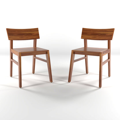 Torric Solid  Sheesham Wooden Two Dining Chair Set (Honey Finish)
