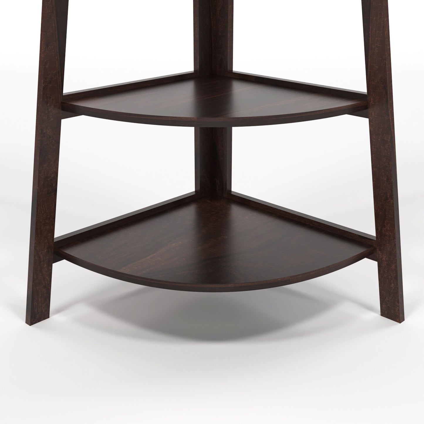 Zentor Solid Sheesham Wood 5 Tier Corner Ladder Shelf Floor Standing (Walnut Finish))