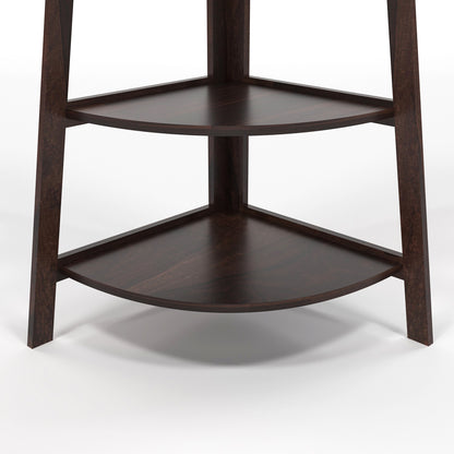 Zentor Solid Sheesham Wood 5 Tier Corner Ladder Shelf Floor Standing (Walnut Finish))