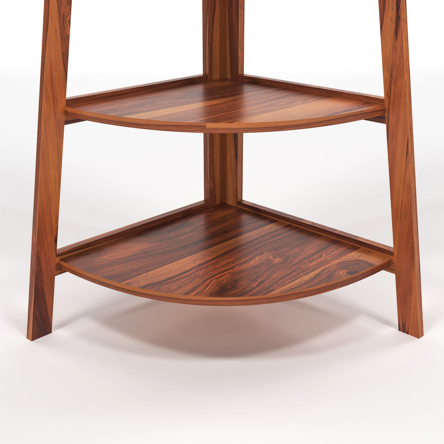 Zentor Solid Sheesham Wood 5 Tier Corner Ladder Shelf Floor Standing (Honey Finish))