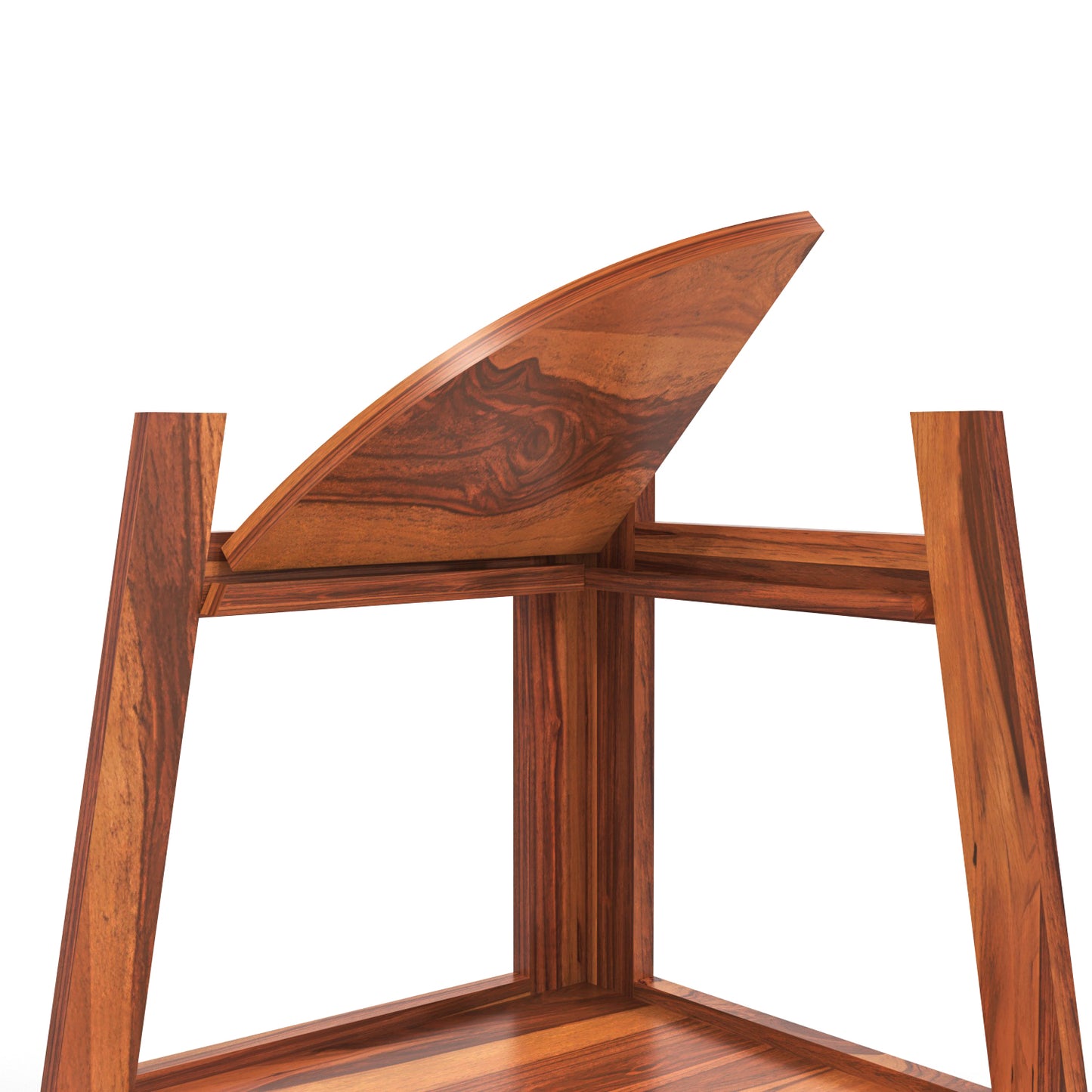 Zentor Solid Sheesham Wood 5 Tier Corner Ladder Shelf Floor Standing (Honey Finish))