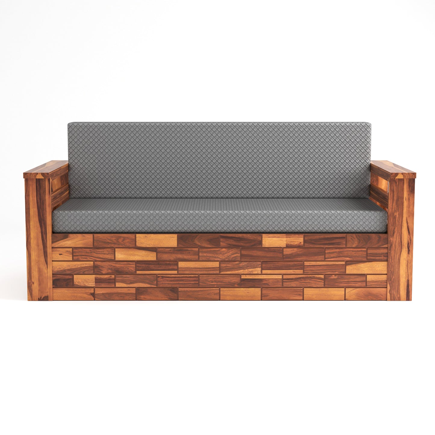 Bralor Solid Sheesham Wooden 3 Seater Sofa Cum Bed (Honey Finish)