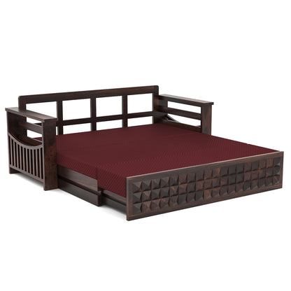 Orvan Solid  Sheesham Wooden 3 Seater diamond Sofa Cum Bed  (Walnut ,Finish )