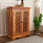 Pivra Solid Sheesham Wood Sideboard and Cabinets (Honey Finish)