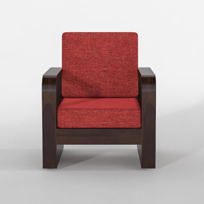 Wovian Solid Sheesham Wooden 1 Seater Sofa Set (Walnut Finish)