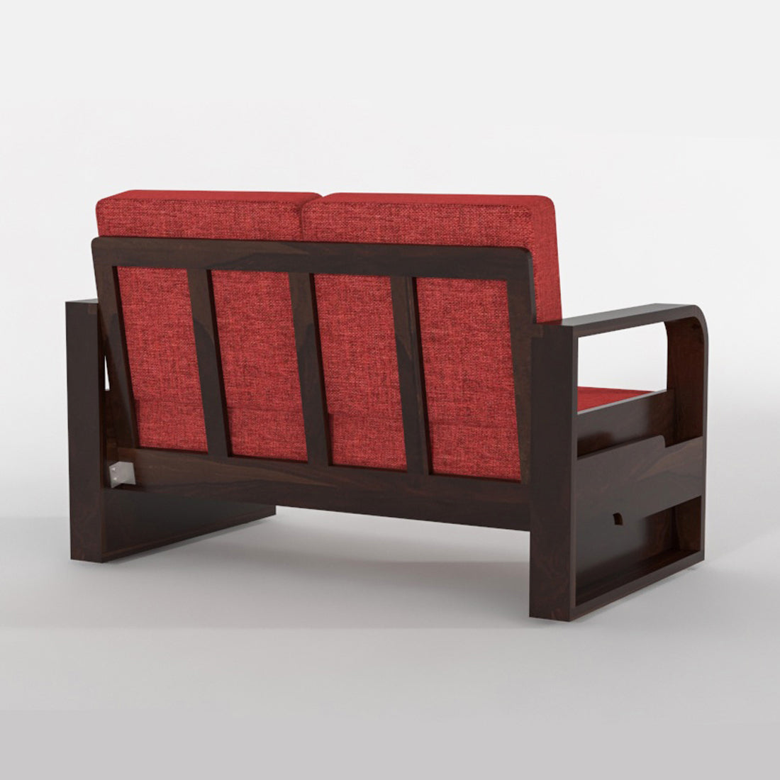 Juvric Solid Sheesham Wooden 2 Seater Sofa Set (Walnut Finish)