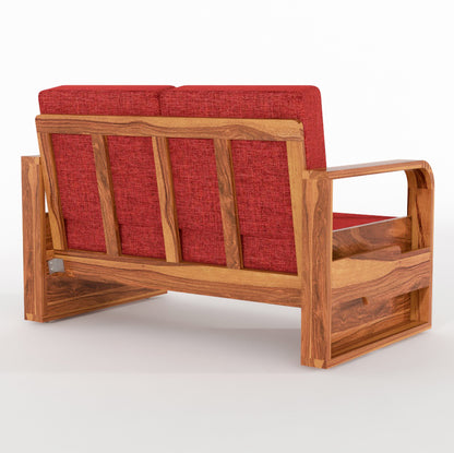 Juvric Solid Sheesham Wooden 2 Seater Sofa Set (Honey Finish)