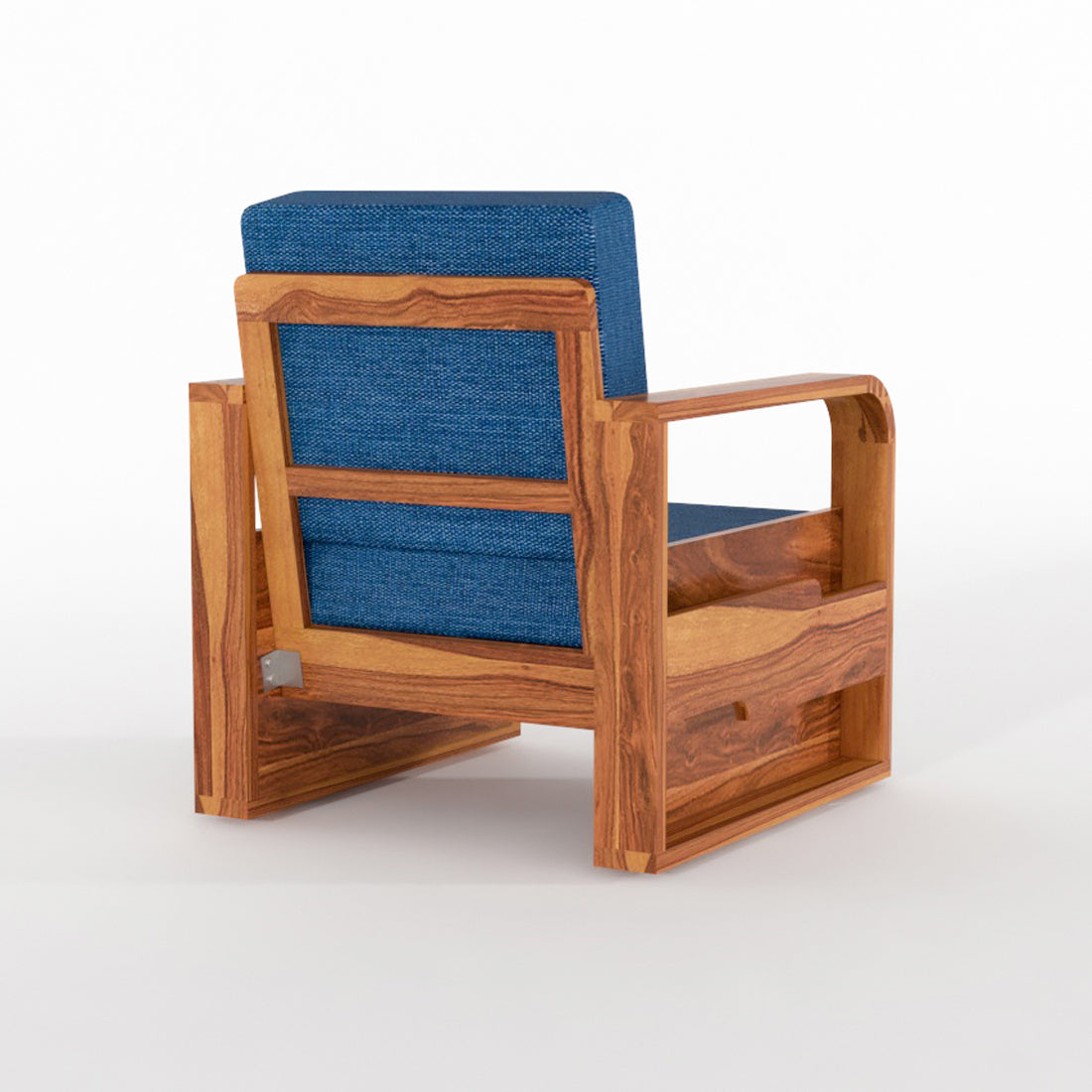 Wovian Solid Sheesham Wooden 1 Seater Sofa Set (Honey  Finish)