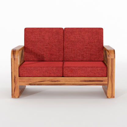 Juvric Solid Sheesham Wooden 2 Seater Sofa Set (Honey Finish)