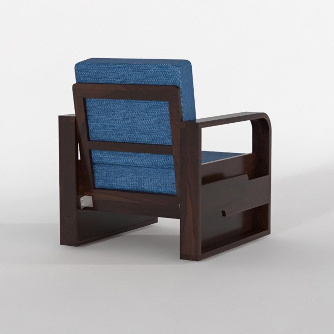 Wovian Solid Sheesham Wooden 1 Seater Sofa Set (Walnut Finish)