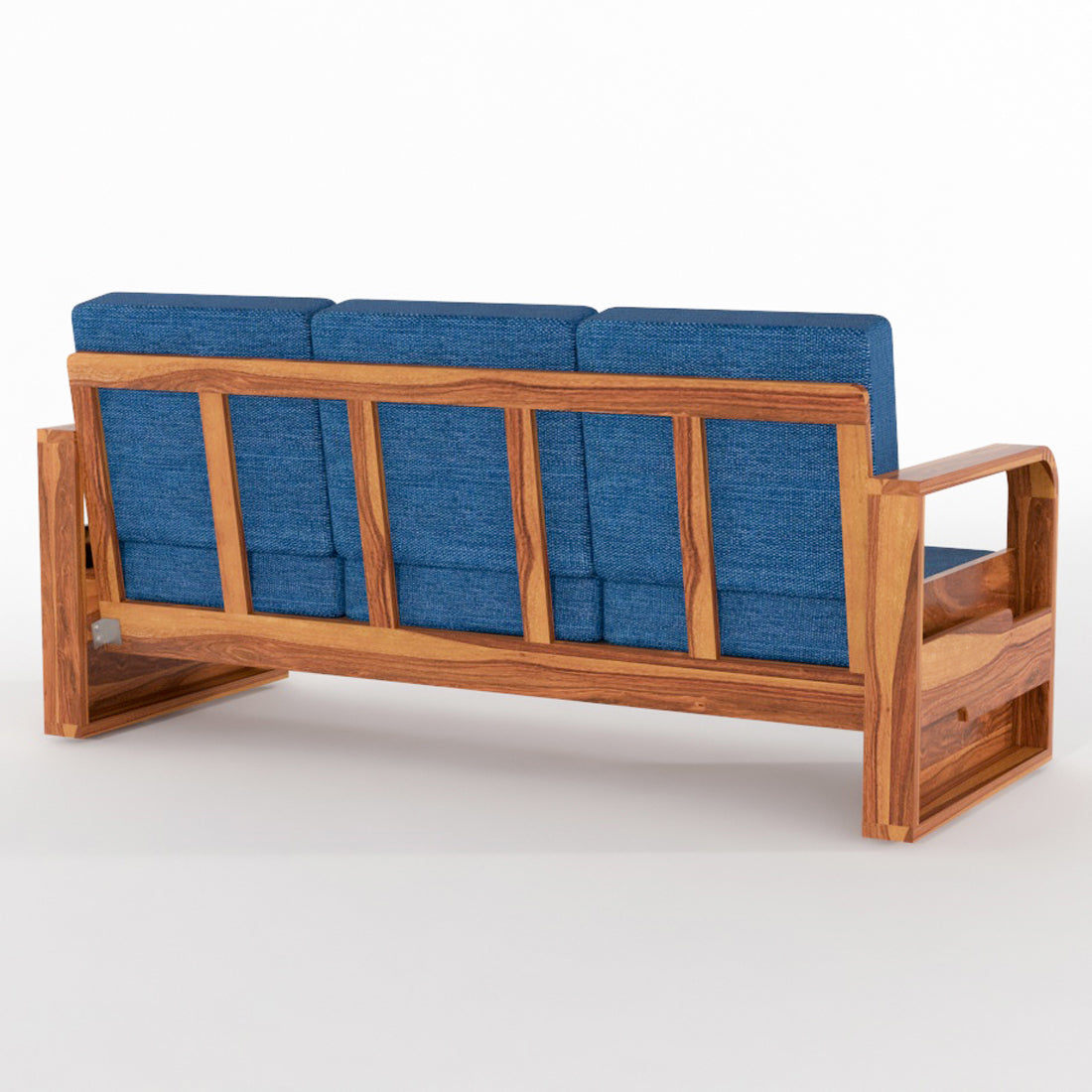 Calven Sheesham Wooden 3 Seater Sofa Set (Honey Finish)