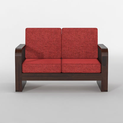 Juvric Solid Sheesham Wooden 2 Seater Sofa Set (Walnut Finish)