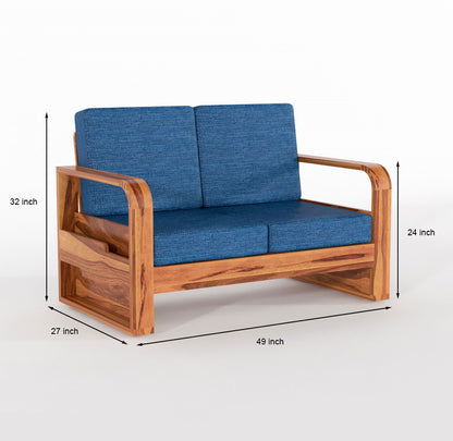 Orynel Sheesham Wooden 4 Seater Sofa Set (Honey Finish)