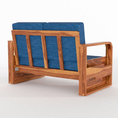 Juvric  Solid Sheesham Wooden 2 Seater Sofa Set (Honey Finish)