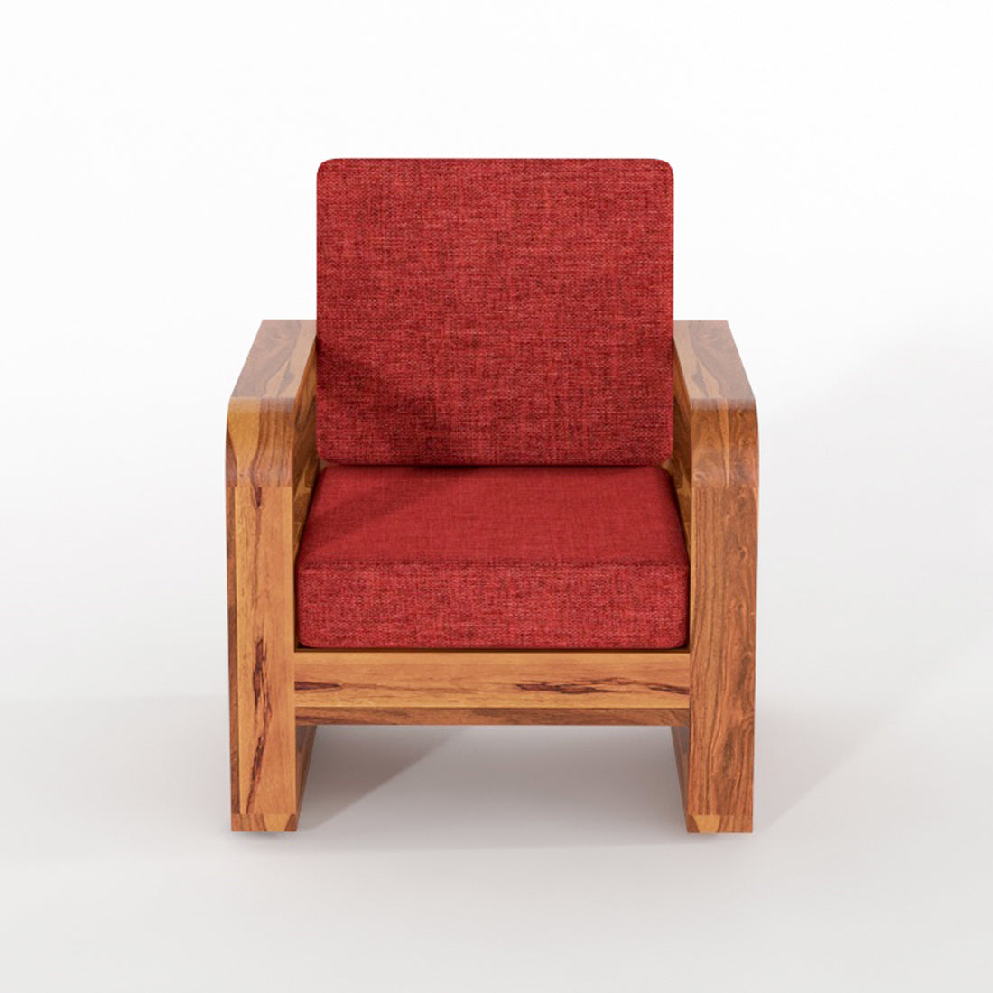 Wovian Solid Sheesham Wooden 1 Seater Sofa Set (Honey  Finish)