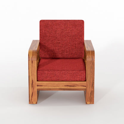 Wovian Solid Sheesham Wooden 1 Seater Sofa Set (Honey  Finish)