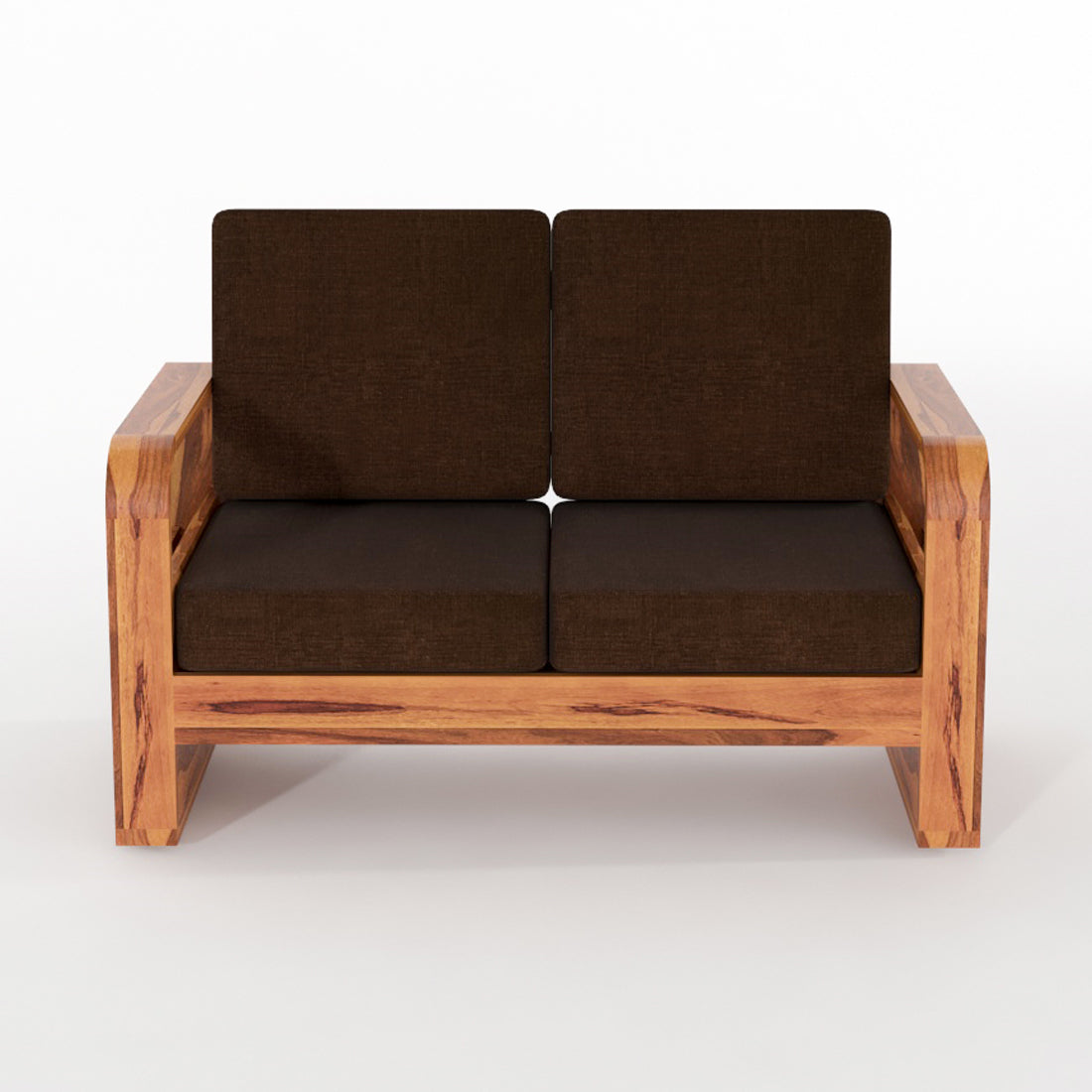 Juvric  Solid Sheesham Wooden 2 Seater Sofa Set (Honey Finish)