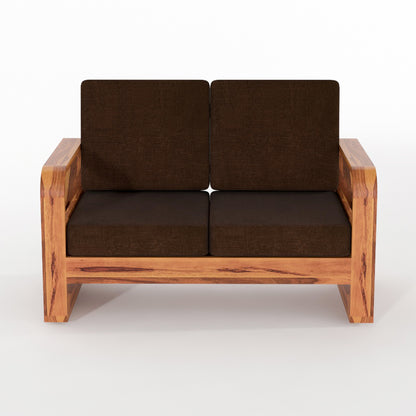 Juvric  Solid Sheesham Wooden 2 Seater Sofa Set (Honey Finish)