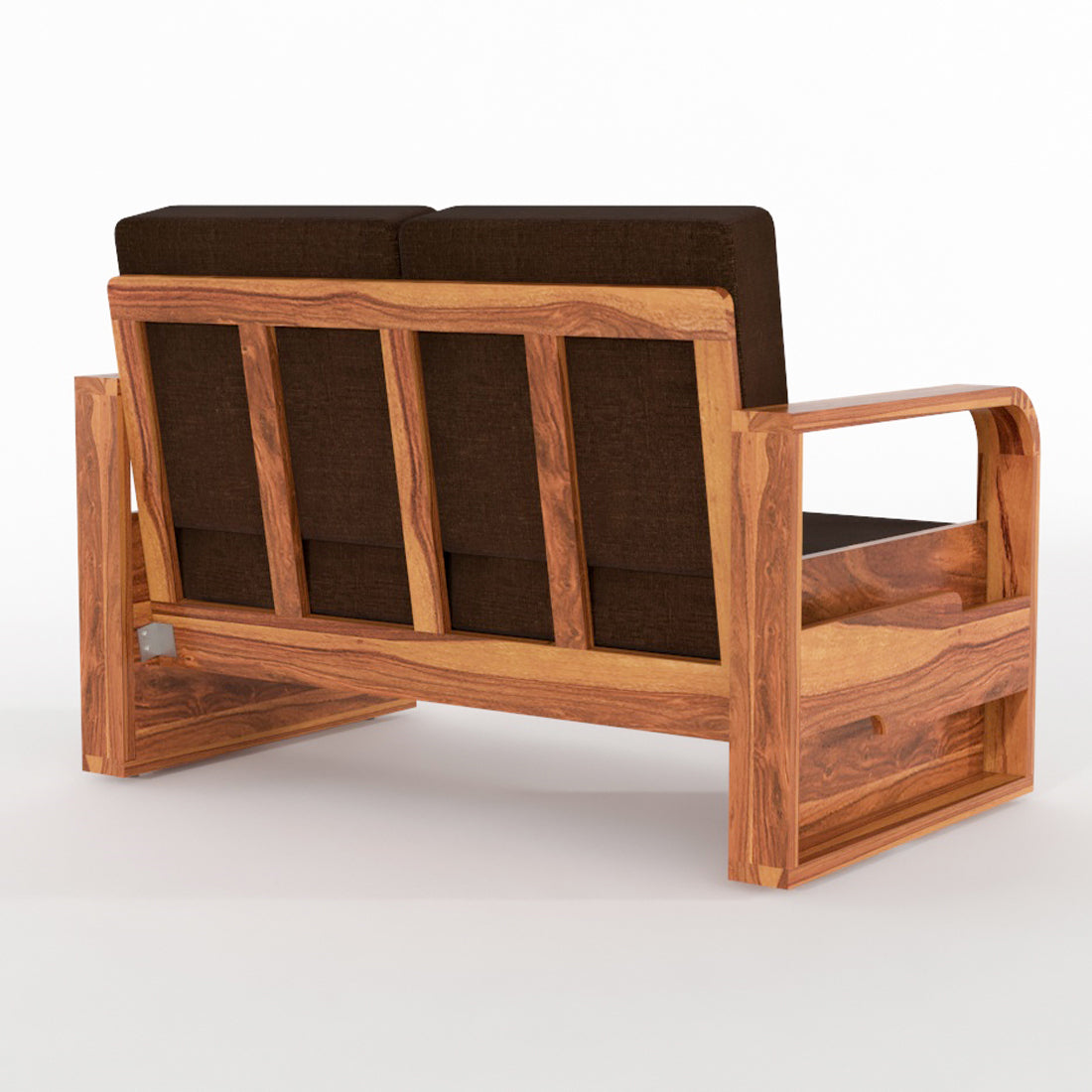 Juvric  Solid Sheesham Wooden 2 Seater Sofa Set (Honey Finish)