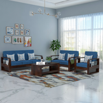 Zandor Sheesham Wooden 6 Seater Sofa Set (Walnut Finish)