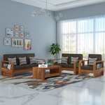 Zandor Sheesham Wooden 6 Seater Sofa Set (Honey Finish)