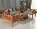 Drivor Solid Sheesham Wooden 7 Seater Sofa Set (Honey Finish)