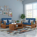 Orynel Sheesham Wooden 4 Seater Sofa Set (Honey Finish)