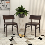 Torric Solid  Sheesham Wooden Two Dining Chair Set (Walnut Finish)