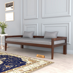 Tivra Solid Sheesham Wood Diwan Bed (Walnut Finish )