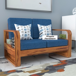 Juvric  Solid Sheesham Wooden 2 Seater Sofa Set (Honey Finish)